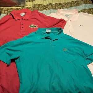 Lot 3 Lacoste shirt polo various men sizes xl, 7L, 11